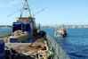 S130 Donor Boat - Arthur of San Lorenzo being towed past Devenport Dockyard