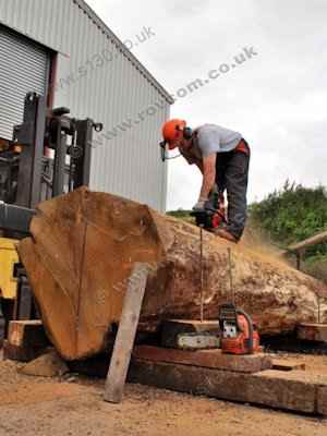 S130 - Converting the oak log for the stem and apron